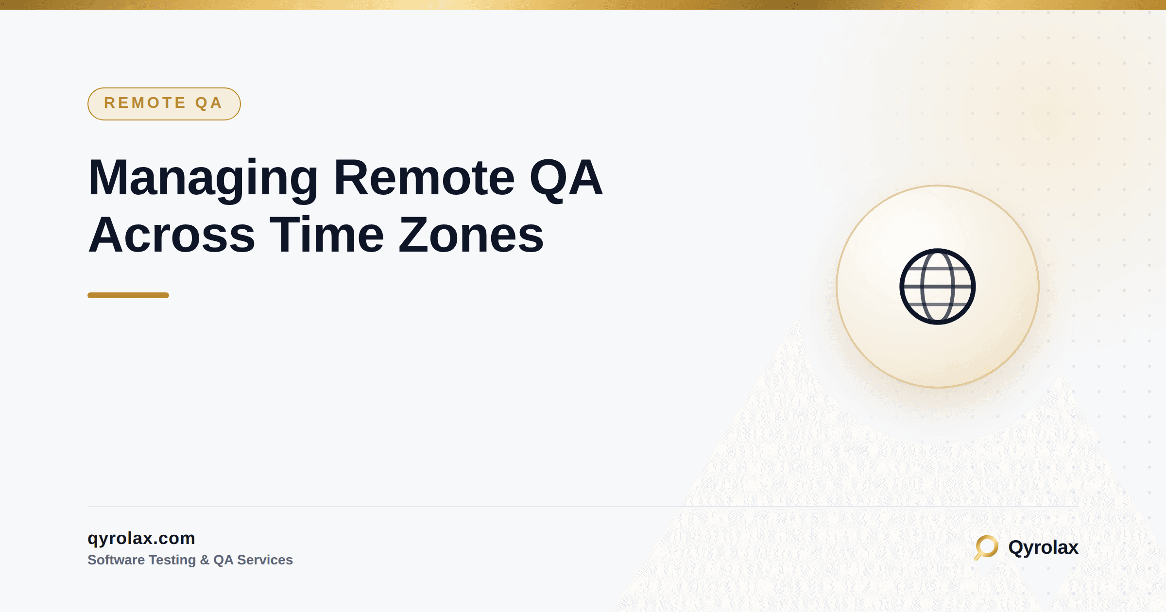 World map showing distributed QA team members across different time zones handing off testing work