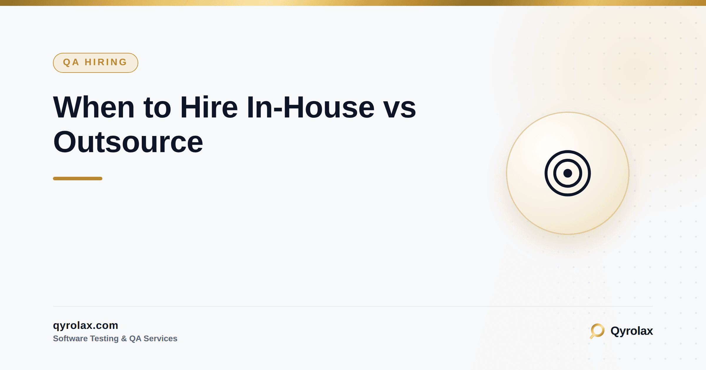 Decision tree graphic showing a founding team branching toward either hiring an in-house QA engineer or outsourcing QA testing